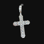 Moissanite Princess Cut Cross Pendant, 925 Silver Iced Out Hip Hop Necklace, GRA Certified w 24" Chain