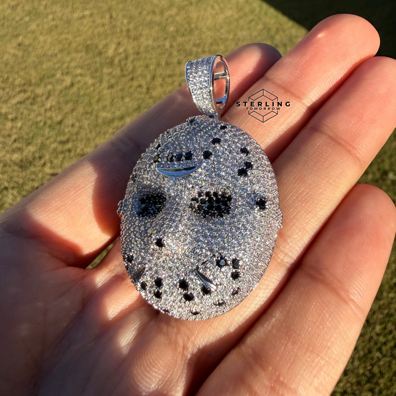 Hockey Iced Mask Out Rapper Pendant + AntiTarnish Rope Chain
