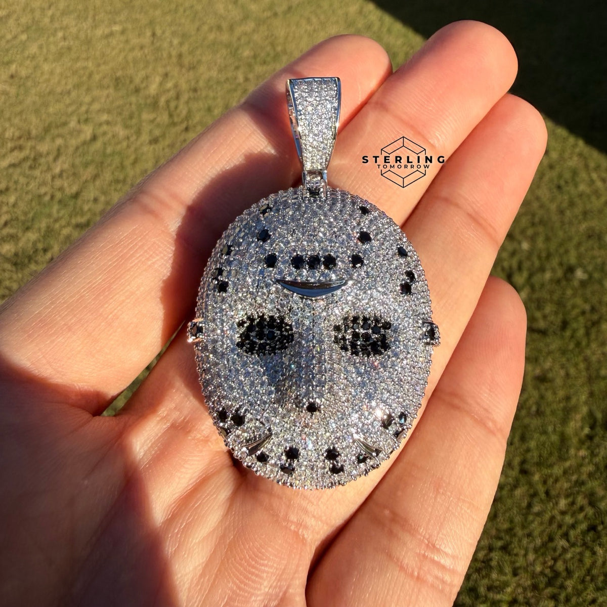 Hockey Iced Mask Out Rapper Pendant + AntiTarnish Rope Chain
