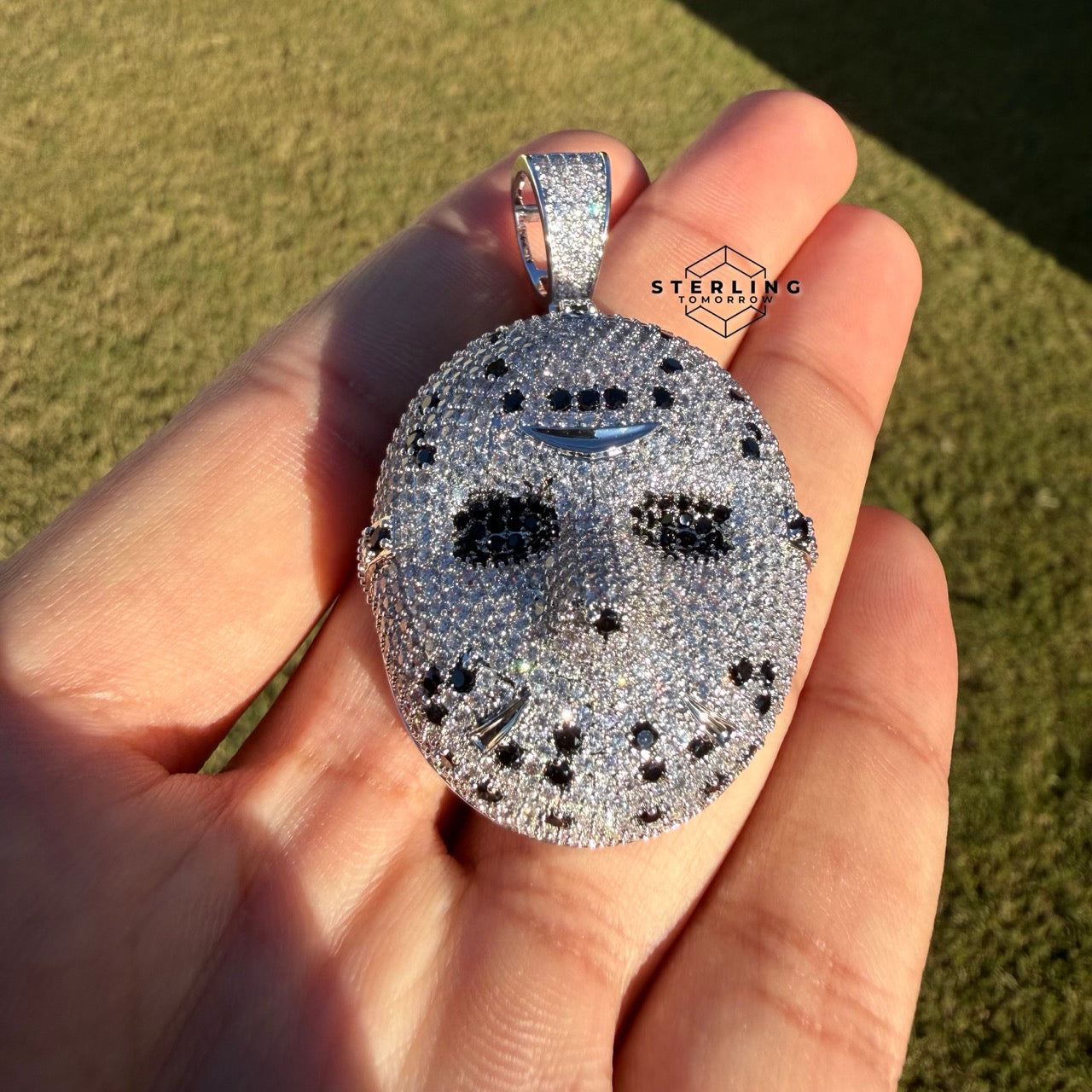 Hockey Iced Mask Out Rapper Pendant + AntiTarnish Rope Chain