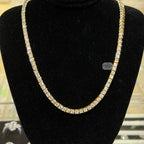14K Yellow Gold Plated CZ Tennis Necklace