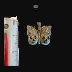 Iced Out Butterfly Skull Pendant