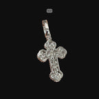 Moissanite Baguette Solitaire Cross Pendant, 925 Silver Iced Out Hip Hop Necklace, GRA Certified w 24" Chain