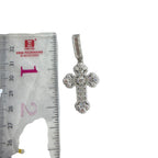 Moissanite Baguette Solitaire Cross Pendant, 925 Silver Iced Out Hip Hop Necklace, GRA Certified w 24" Chain