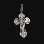 Large Baguette Cross Pendant | 14K White Gold Plated Silver Tone CZ Hip Hop Necklace with Free Rope Chain