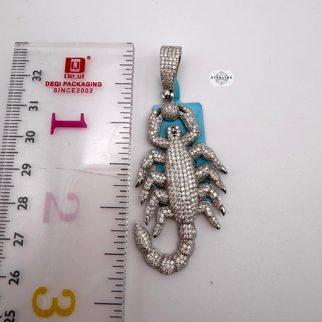 Moissanite Iced 3D Scorpion Pendant