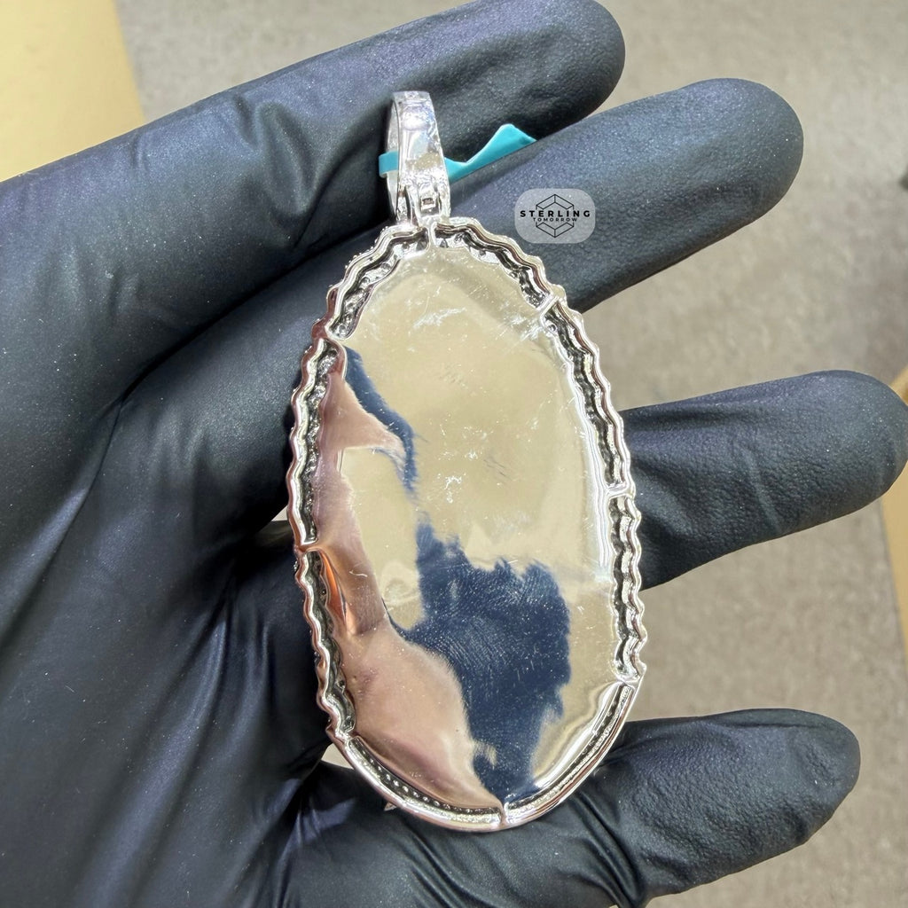 Moissanite Iced Virgin St Mary Pendant