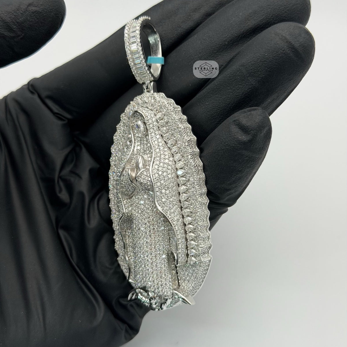 Moissanite Iced Virgin St Mary Pendant
