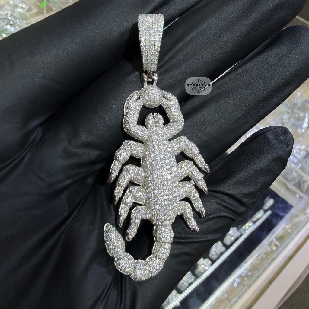 Moissanite Iced 3D Scorpion Pendant