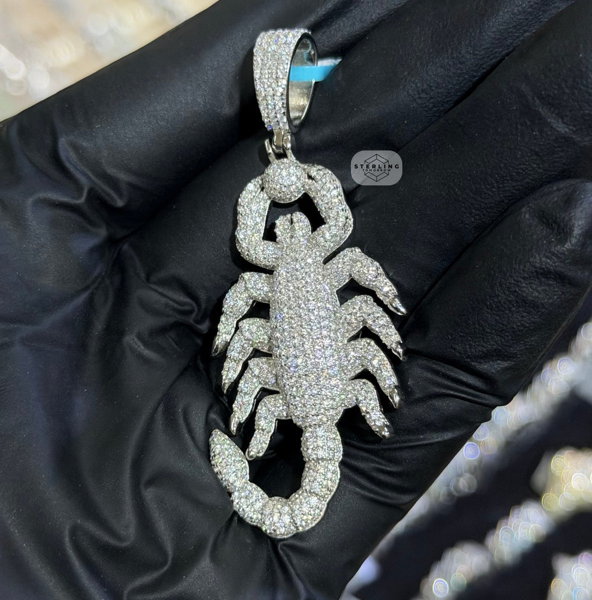 Moissanite Iced 3D Scorpion Pendant