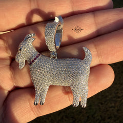 Moissanite Goat Iced Out Pendant + Steel Rope Chain