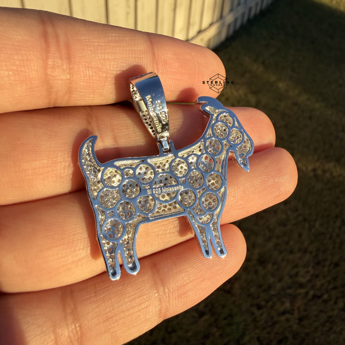 Moissanite Goat Iced Out Pendant + Steel Rope Chain