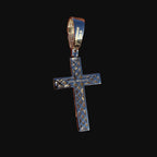 Moissanite Iced Cross Pendant + Steel Rope Chain