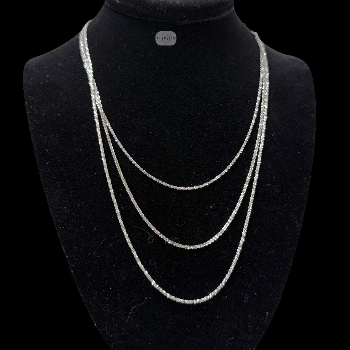 2mm Criss Cross Popcorn Chain, Margarita Rope Chain, 925 Sterling Silver Bracelet Anklet Necklace, Rhodium, Made in Italy