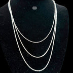 2mm Criss Cross Popcorn Chain, Margarita Rope Chain, 925 Sterling Silver Bracelet Anklet Necklace, Rhodium, Made in Italy