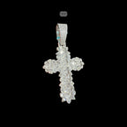 Moissanite Multi Cut Cross Pendant, 925 Silver Iced Out Hip Hop Necklace
