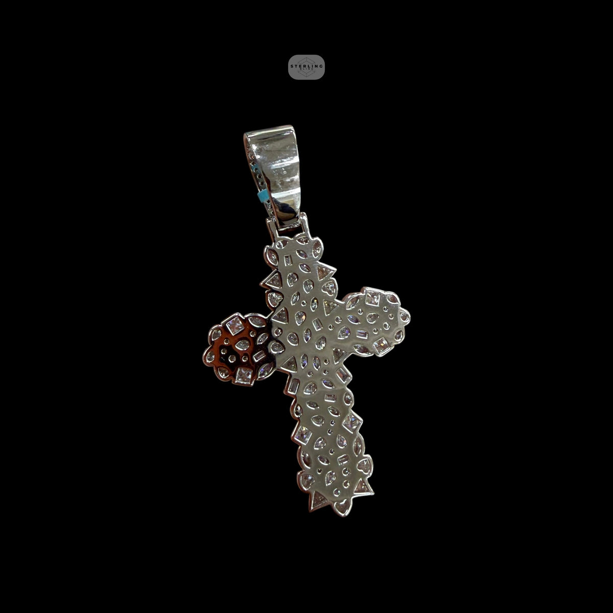Moissanite Multi Cut Cross Pendant, 925 Silver Iced Out Hip Hop Necklace