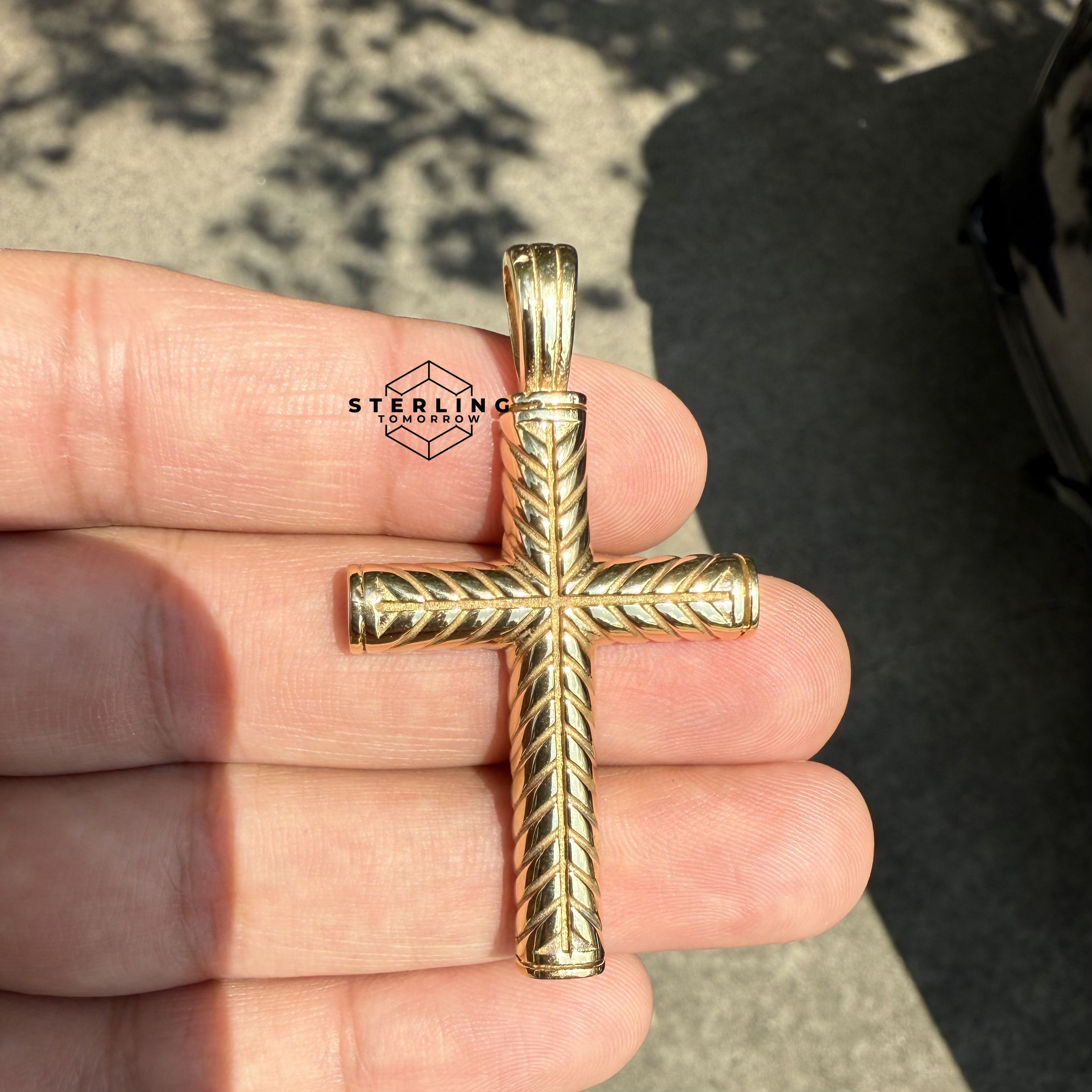 Rope Cross Stainless Steel Pendant