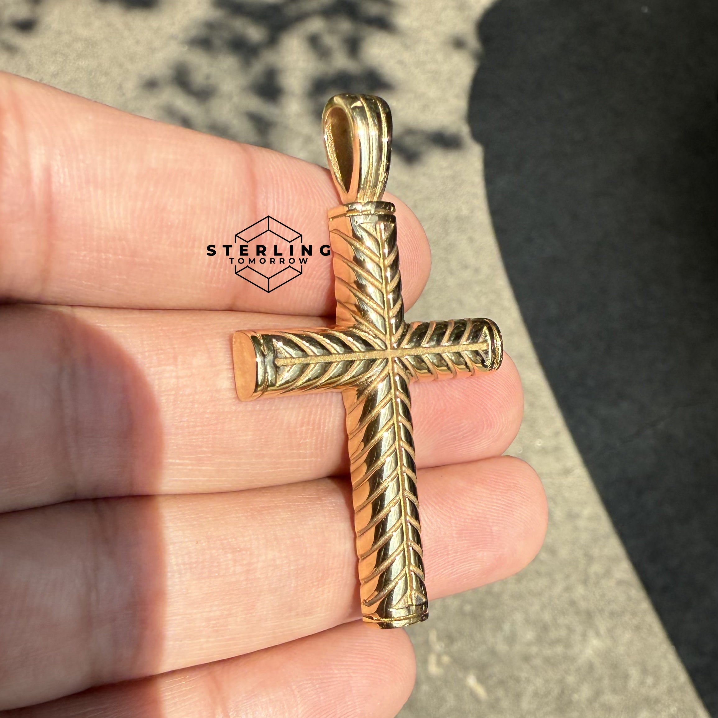 Rope Cross Stainless Steel Pendant