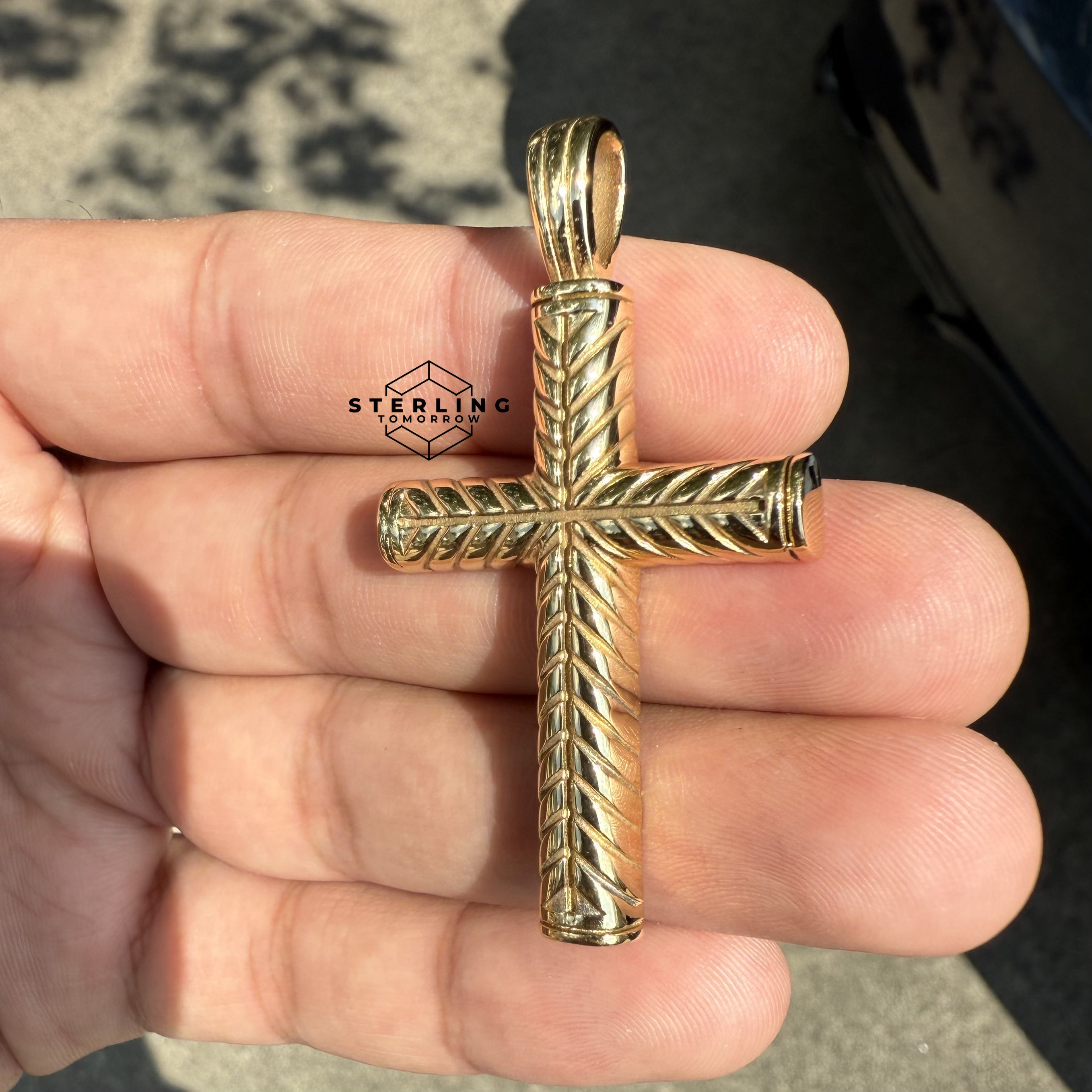 Rope Cross Stainless Steel Pendant