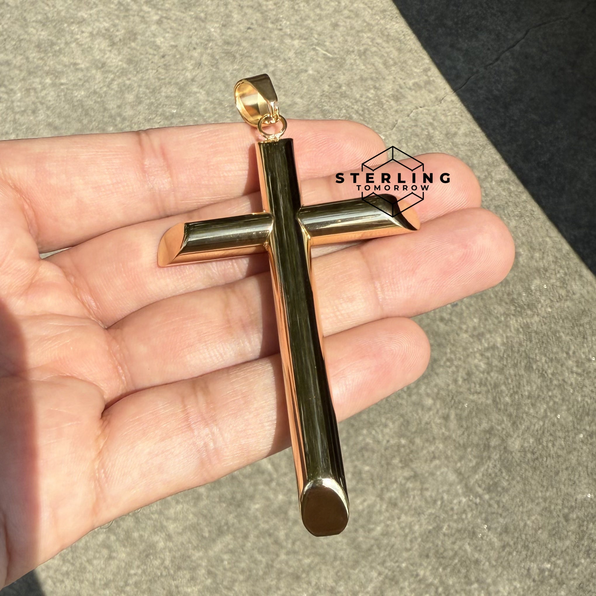Large Cross Stainless Steel Pendant