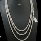 Made in Italy 4mm Silver Ice Chain, Italian Bronze Chain, 4mm Necklace or Bracelet, 8", 20", 22", 24" Made in Italy Layering Ice Link Chain