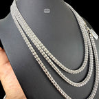 Made in Italy 4mm Silver Ice Chain, Italian Bronze Chain, 4mm Necklace or Bracelet, 8", 20", 22", 24" Made in Italy Layering Ice Link Chain