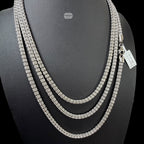 Made in Italy 4mm Silver Ice Chain, Italian Bronze Chain, 4mm Necklace or Bracelet, 8", 20", 22", 24" Made in Italy Layering Ice Link Chain