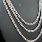 Made in Italy 4mm Silver Ice Chain, Italian Bronze Chain, 4mm Necklace or Bracelet, 8", 20", 22", 24" Made in Italy Layering Ice Link Chain