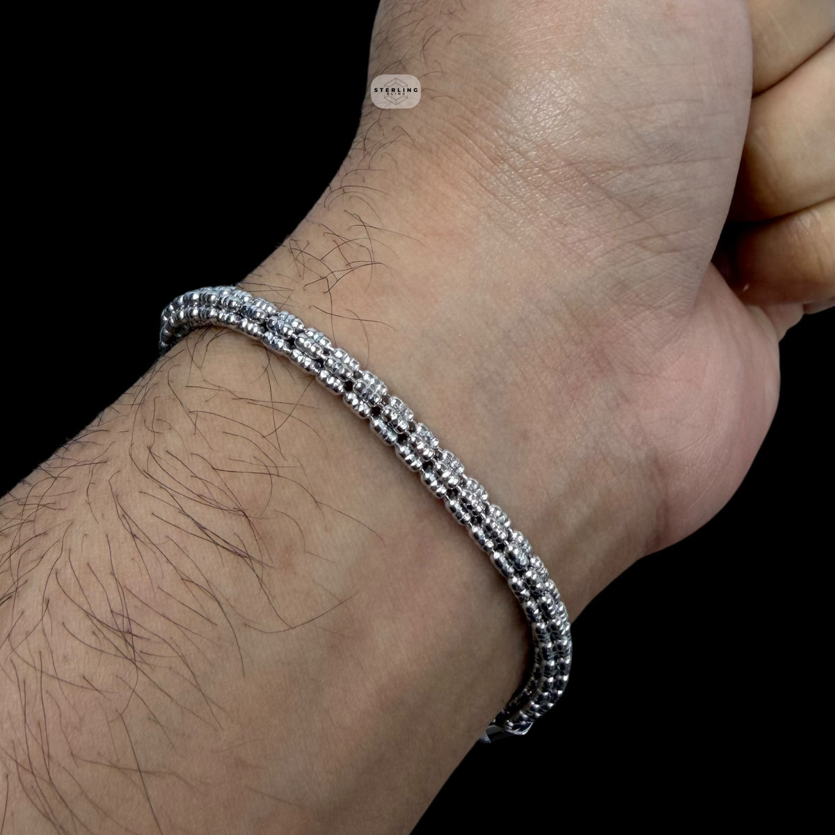 Made in Italy 4mm Silver Ice Chain, Italian Bronze Chain, 4mm Necklace or Bracelet, 8", 20", 22", 24" Made in Italy Layering Ice Link Chain