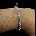 Made in Italy 4mm Silver Ice Chain, Italian Bronze Chain, 4mm Necklace or Bracelet, 8", 20", 22", 24" Made in Italy Layering Ice Link Chain
