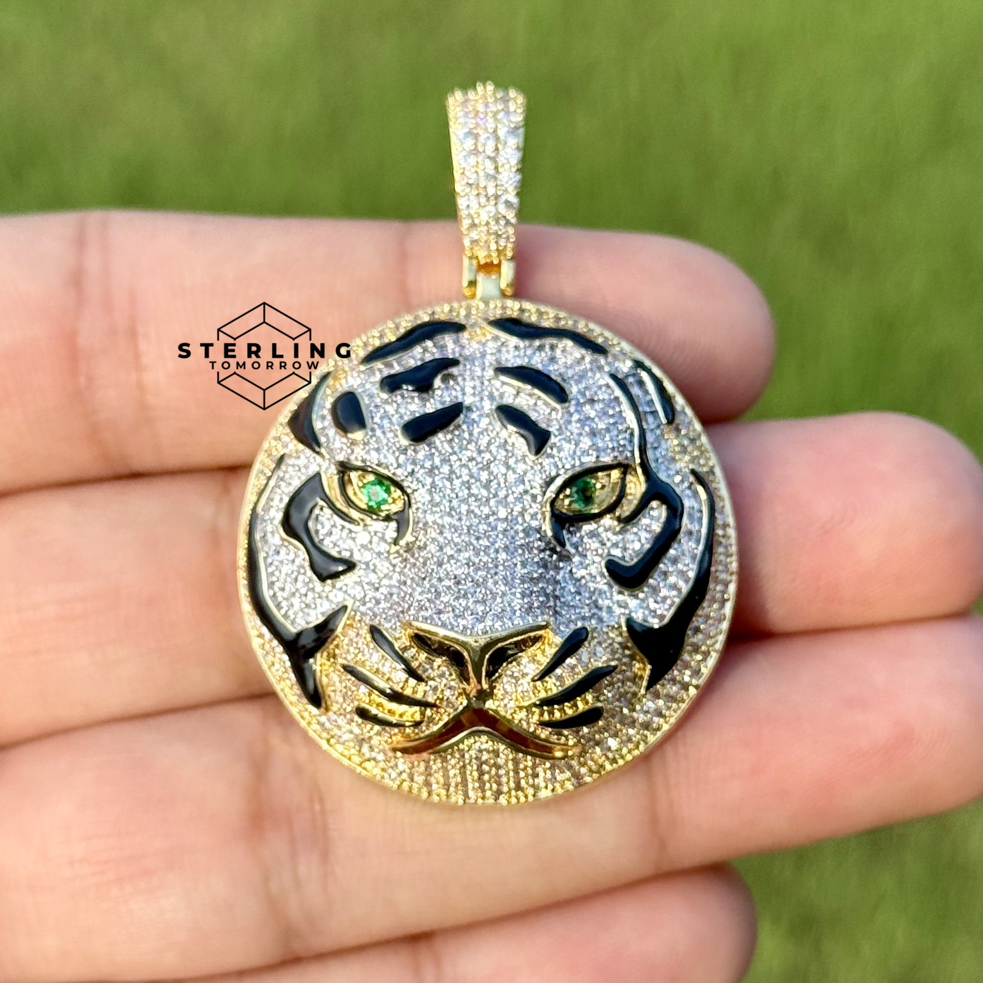 Tiger Head Bling Pendant