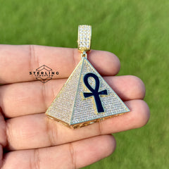 Pyramid Ankh 3D Iced Out Pendant