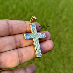 Textured Cross Stainless Steel Pendant