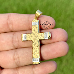 Textured Cross Stainless Steel Pendant