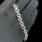 8mm Moissanite Infinity Bracelet 8 Inch, 925 Silver Iced Out Hip Hop Link Bracelet