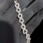 8mm Moissanite Infinity Bracelet 8 Inch, 925 Silver Iced Out Hip Hop Link Bracelet