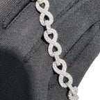 8mm Moissanite Infinity Bracelet 8 Inch, 925 Silver Iced Out Hip Hop Link Bracelet