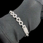 8mm Moissanite Infinity Bracelet 8 Inch, 925 Silver Iced Out Hip Hop Link Bracelet