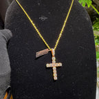 Moissanite 2" Rose Tennis Cross Pendant