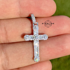 Cross Moissanite Iced Out Pendant