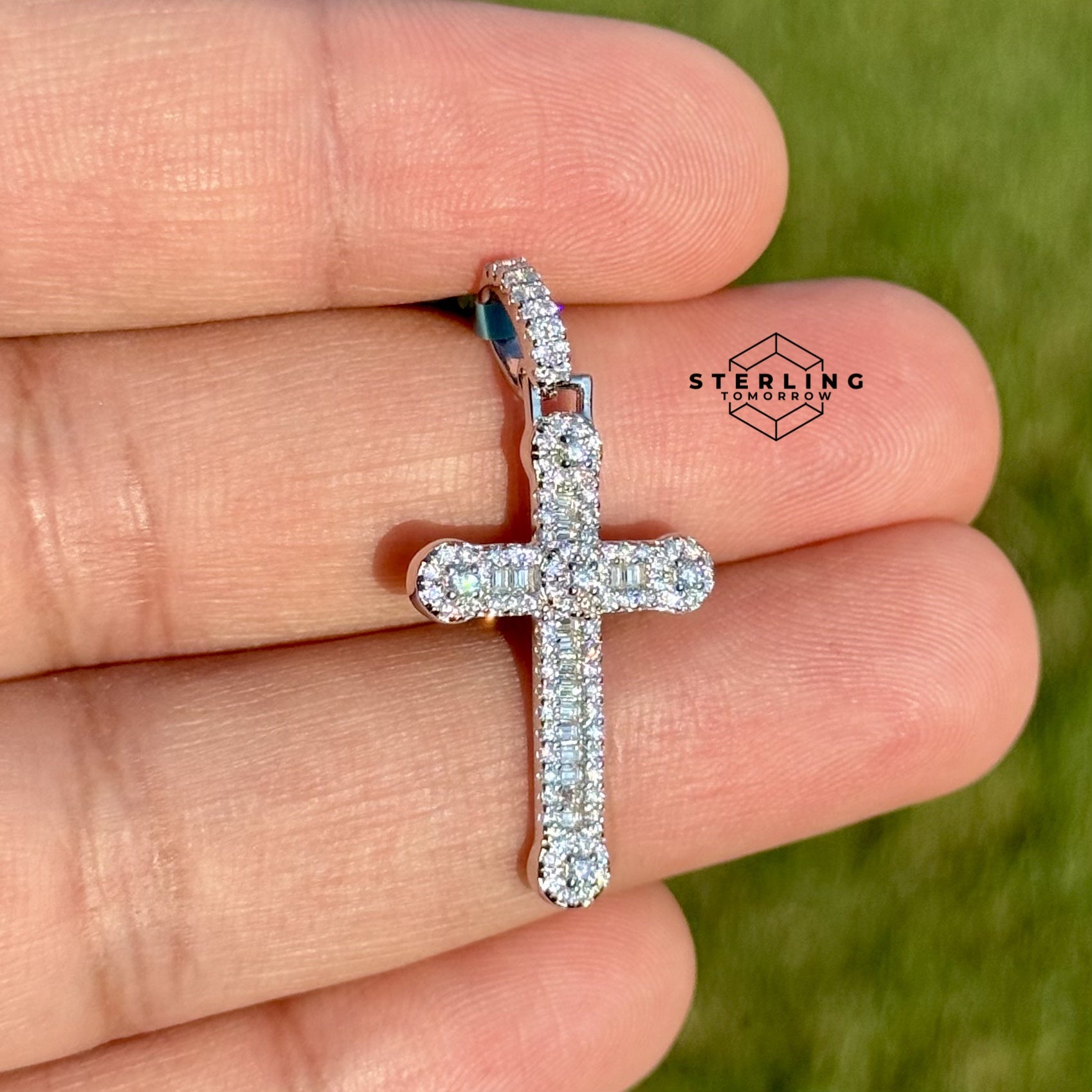 Cross Moissanite Iced Out Pendant