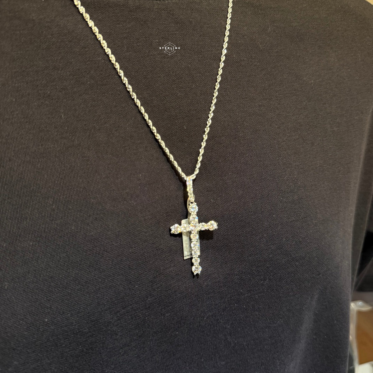 Moissanite Iced Cross Pendant
