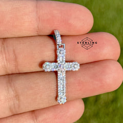 Cross Moissanite Iced Out Pendant