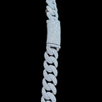10mm Moissanite Miami Cuban Link Chain 22 Inch, 925 Sterling Silver Iced Out Hip Hop