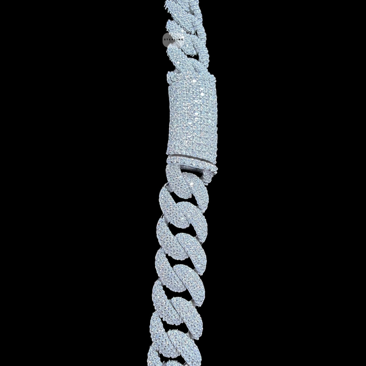10mm Moissanite Miami Cuban Link Chain 22 Inch, 925 Sterling Silver Iced Out Hip Hop