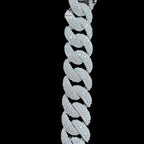10mm Moissanite Miami Cuban Link Chain 22 Inch, 925 Sterling Silver Iced Out Hip Hop