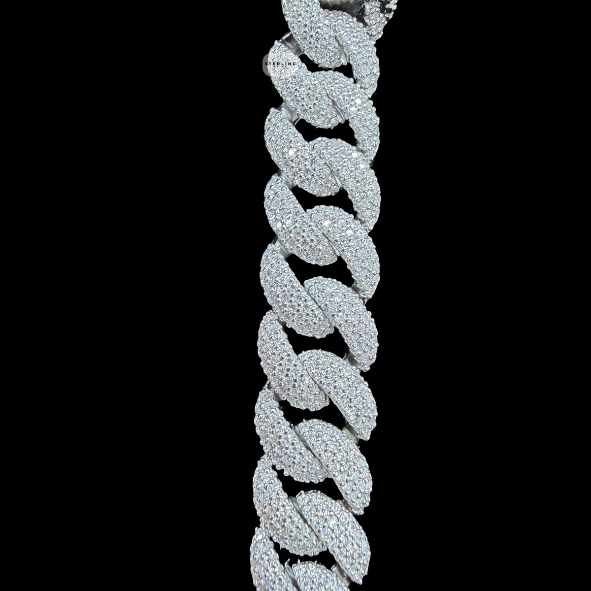 10mm Moissanite Miami Cuban Link Chain 22 Inch, 925 Sterling Silver Iced Out Hip Hop