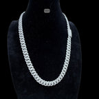 10mm Moissanite Miami Cuban Link Chain 22 Inch, 925 Sterling Silver Iced Out Hip Hop