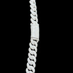 10mm Moissanite Miami Cuban Link Chain 22 Inch, 925 Sterling Silver Iced Out Hip Hop